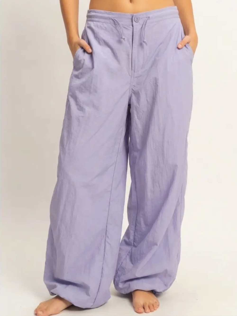 NWT Deep Lilac Nylon Parachute Pants